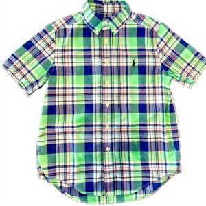 Boys, Ralph Lauren, Plaid, Short Sleeve, Button Down Shirt, Size 8